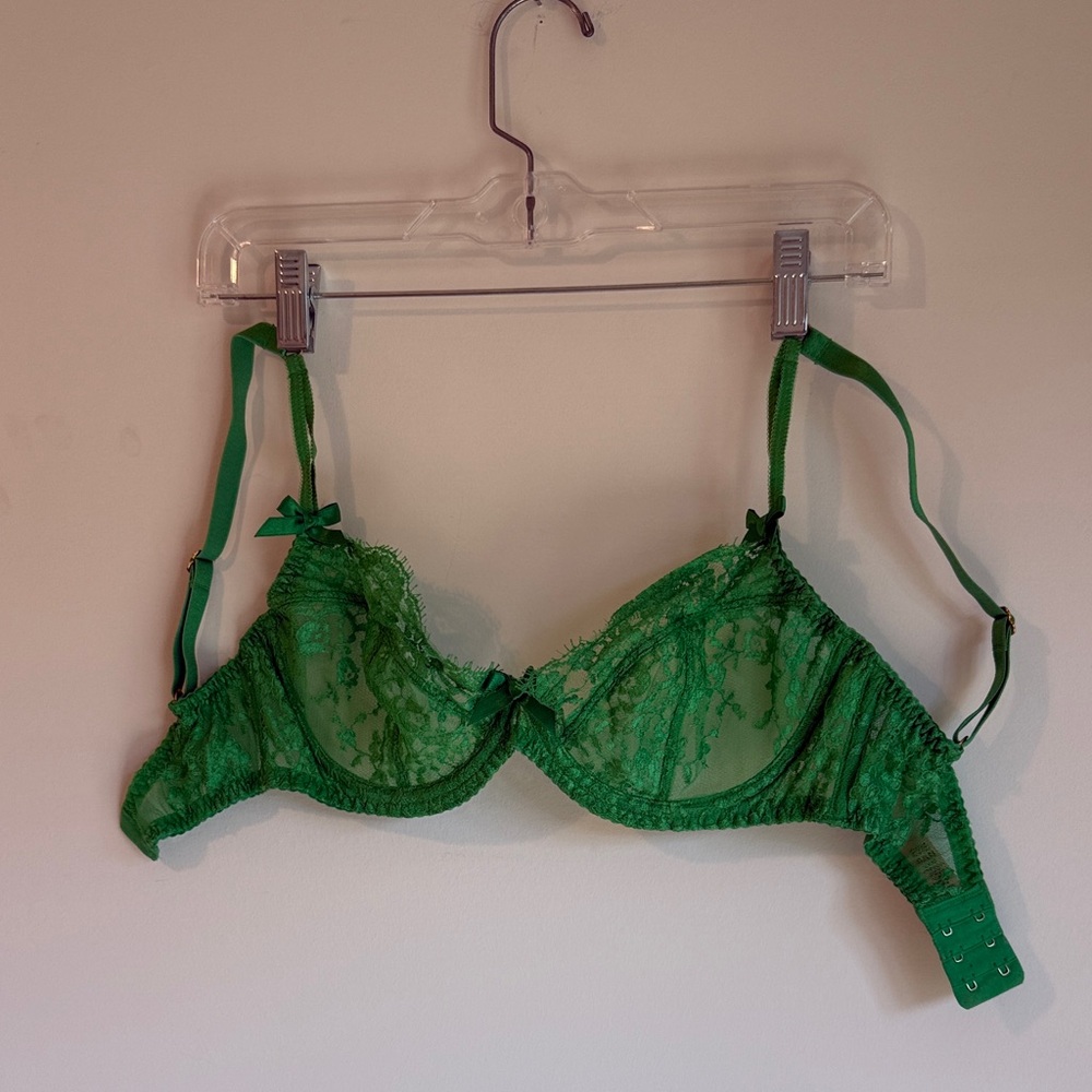 Agent Provocateur Green Lace Bra, 32E (DD)